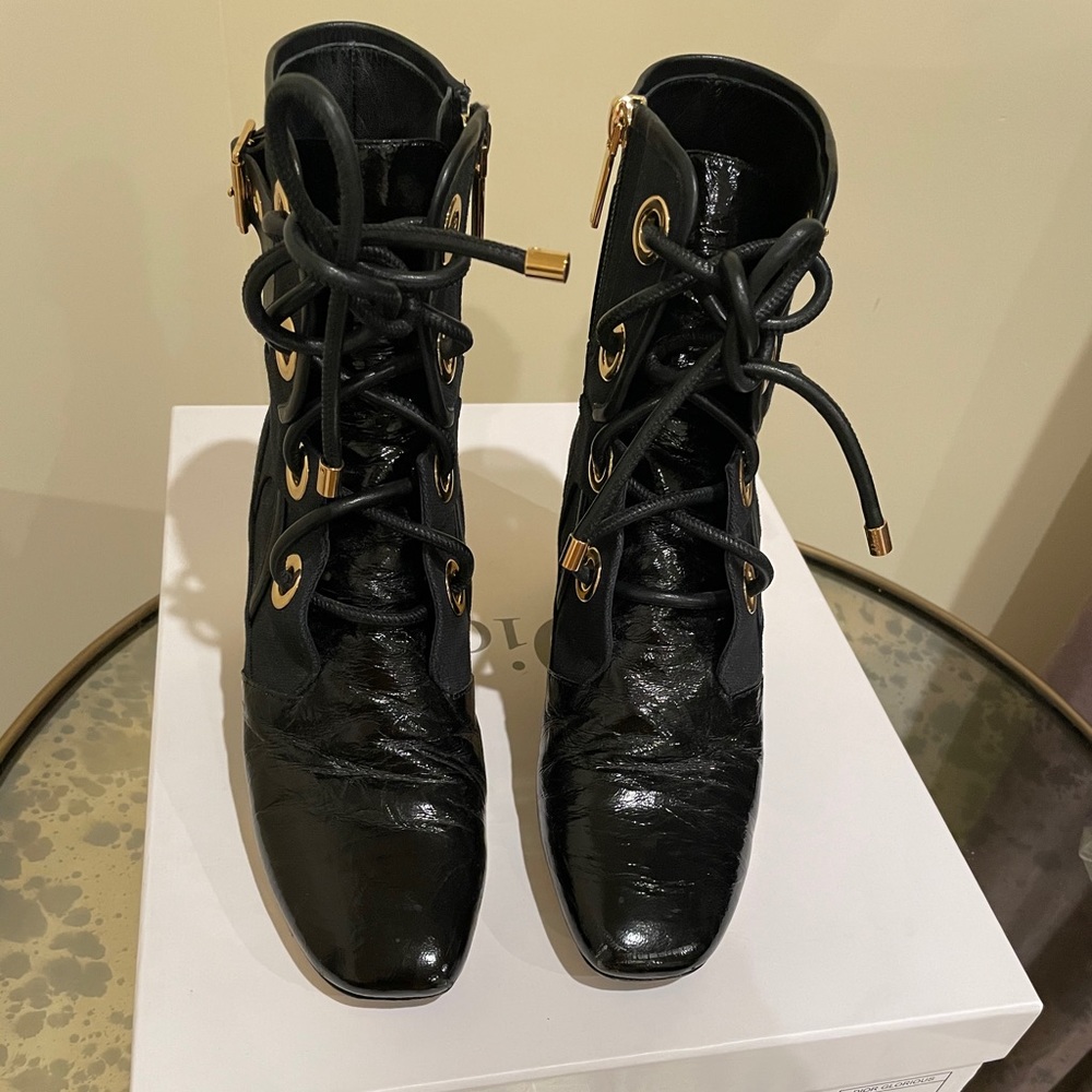 Dior Black Crinkled Boots - Picture 15 of 15